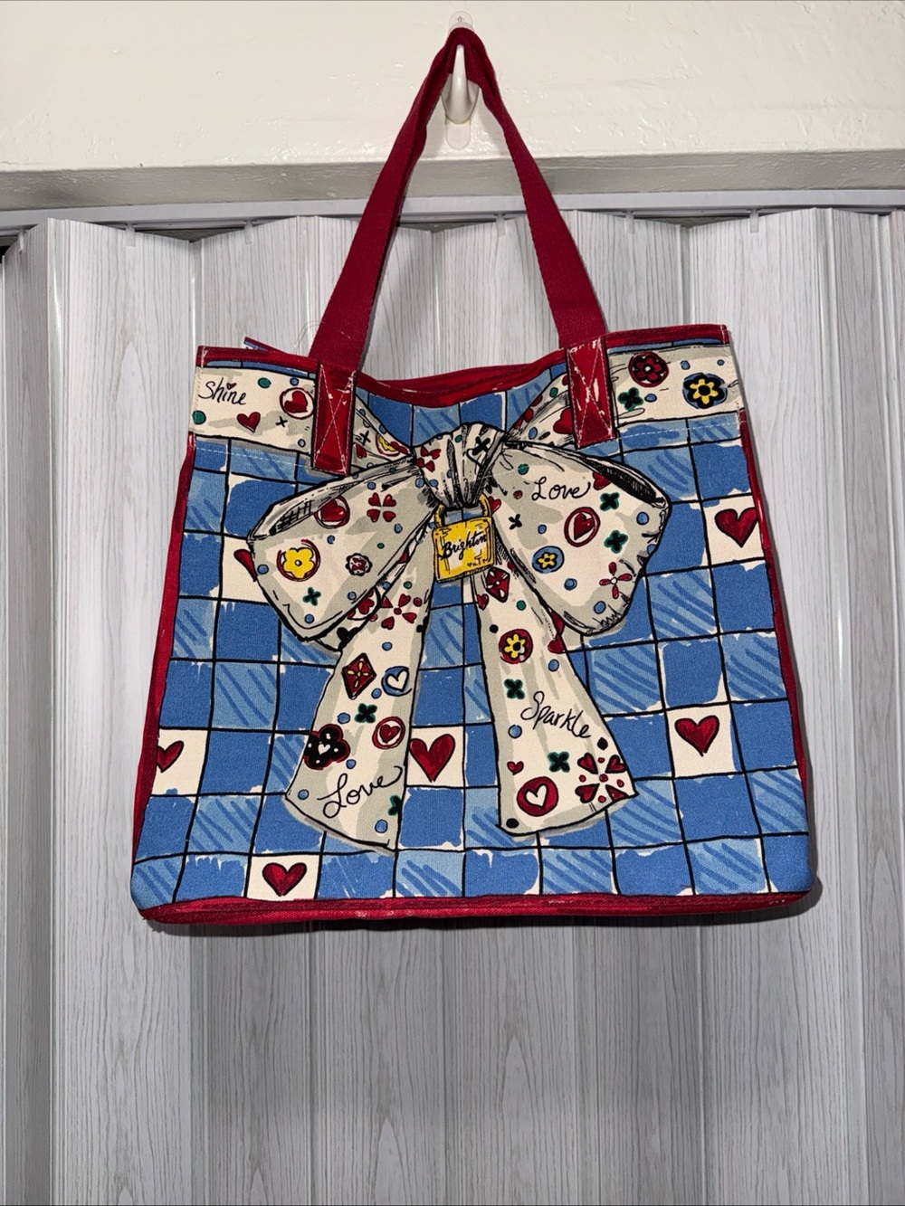 Brighton Love Sparkle Tote Bag Heart Cat Bow Tom Clancy Design Canvas NEW